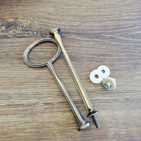 Unique Mismatched 2-Tiered Dessert Stand, Floral & Iridescent Orange Glass - Picture 8 of 16